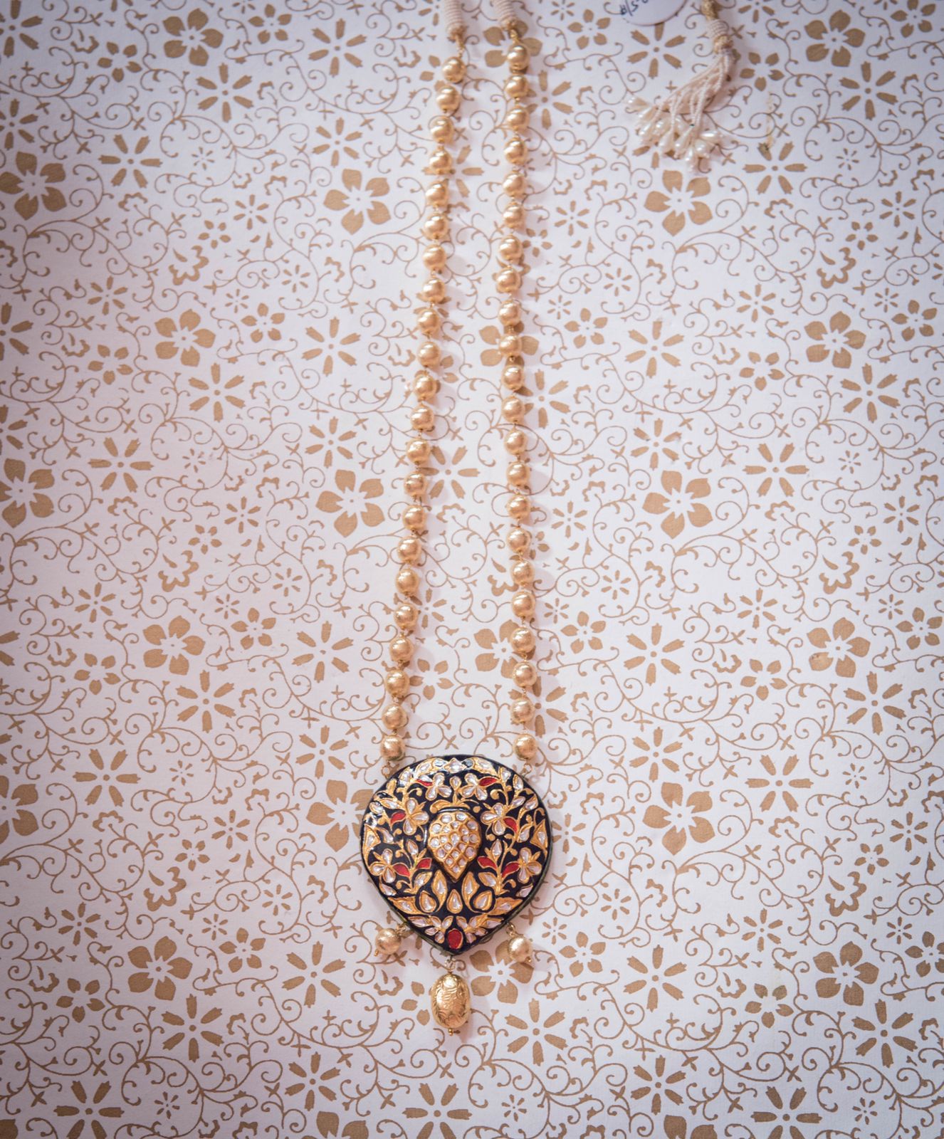 Handcrafted Meenakari Pendant Necklace with Pearls – Traditional Rajasthani Jewellery